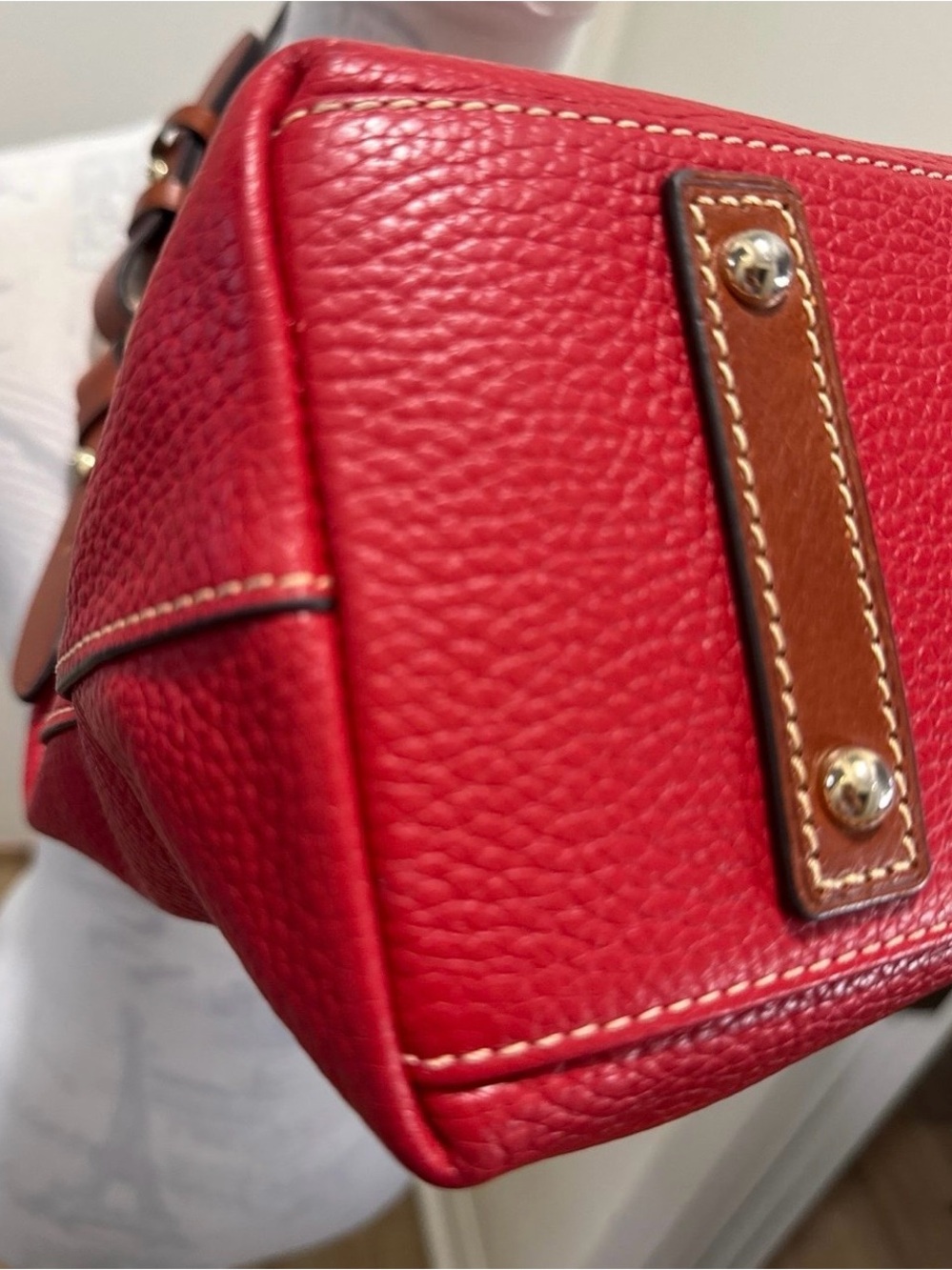 Dooney & Bourke Red Leather Tote and Brown Dooney wallet